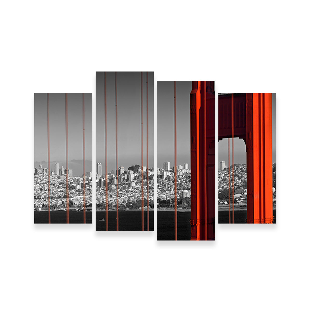 Stunning Golden Gate Bridge - Panoramic Downtown View Wall Art by Melanie Viola