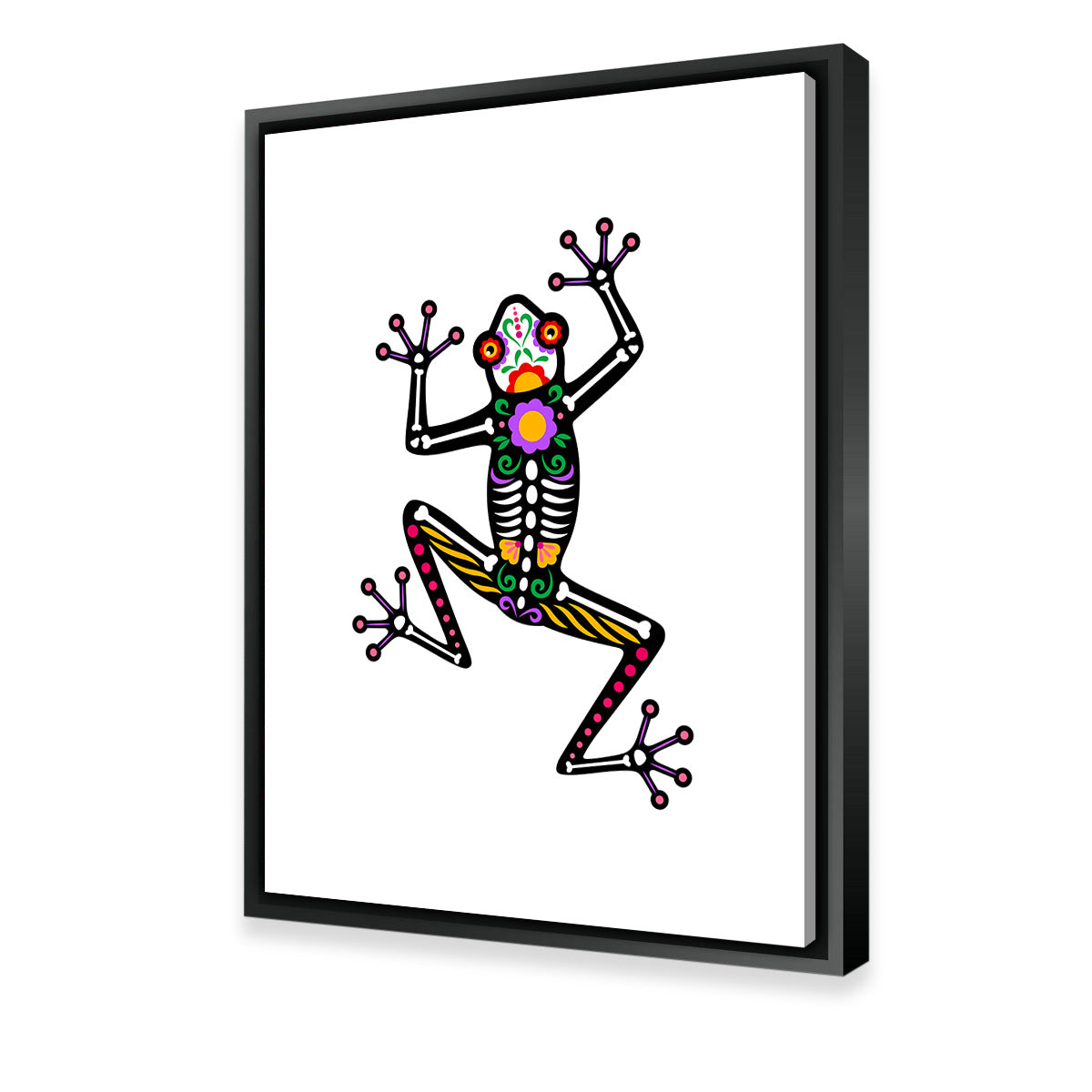 Exquisite Day of the Dead Frog Skeleton Wall Art for Stunning Home Decor