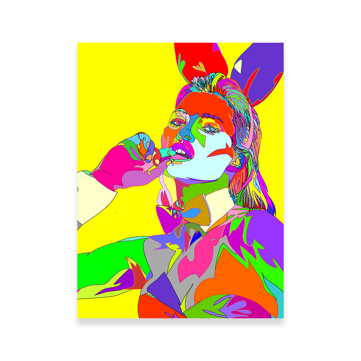 Eye - catching Abstract Kate Moss Wall Art for Home Decor
