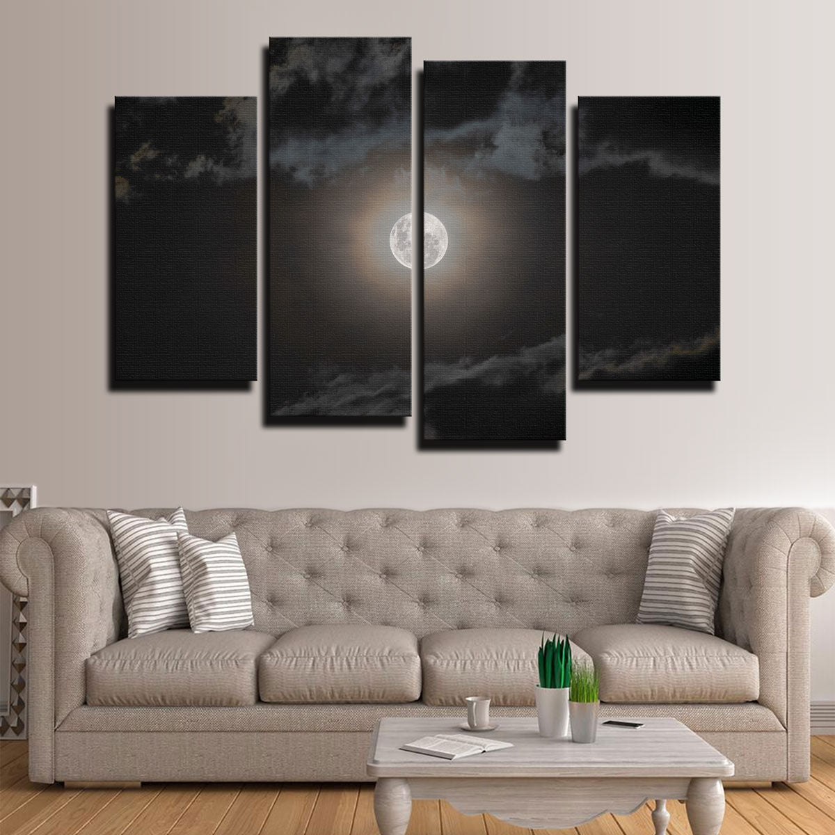 Stunning Full Moon on a Cloudy Night Wall Art by Sofia Leite Fonseca