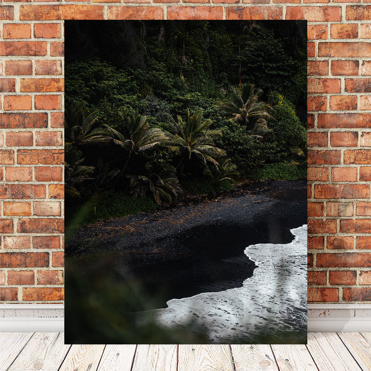 Exquisite Black Sand Palms Wall Art by Lucas Moore