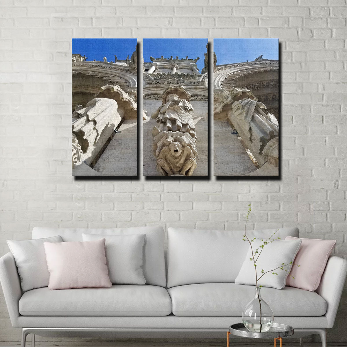 Exquisite Reims Cathedral Gargoyles Wall Art by David Campbell