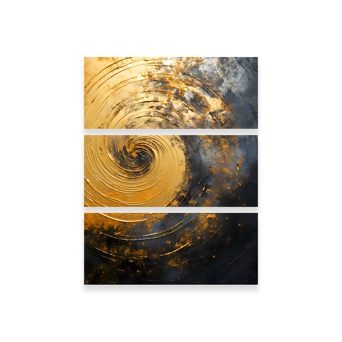 Abstract Black and Gold Geometric Shapes Wall Art for 8x Size Decor