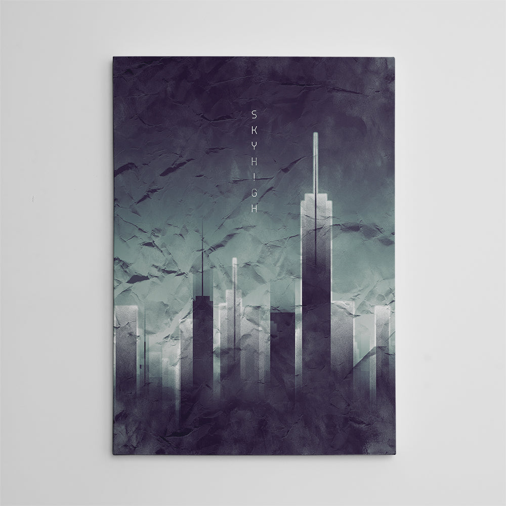 Stunning Graphic Art Sky High Vintage Look Wall Art for a Classic Decor