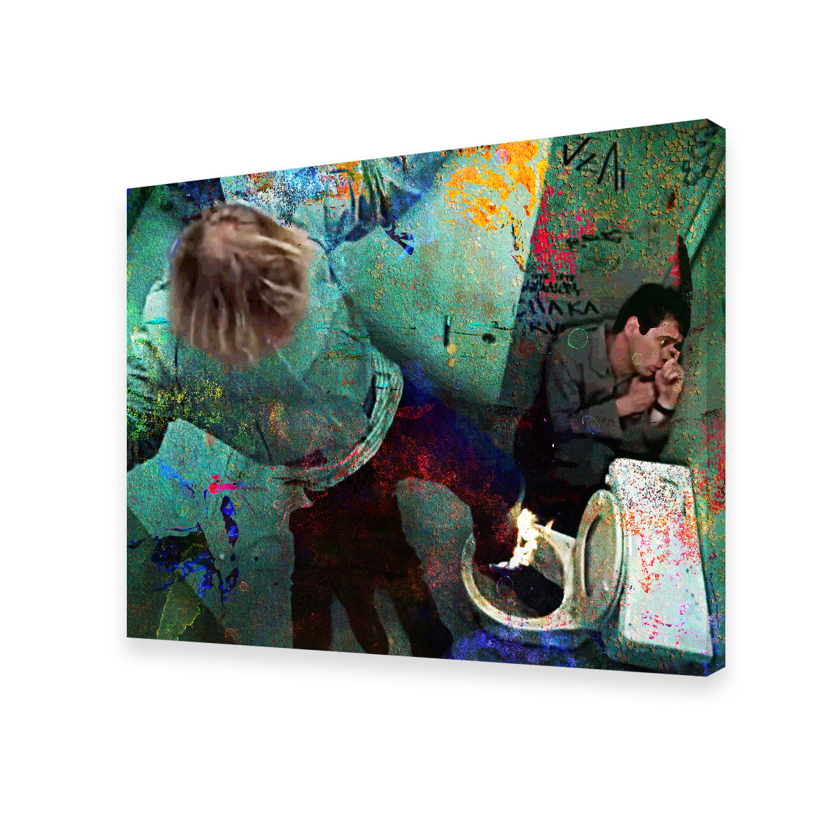 Dumb & Dumber Bathroom Stall - High - Quality Hand - Built Canvas Print