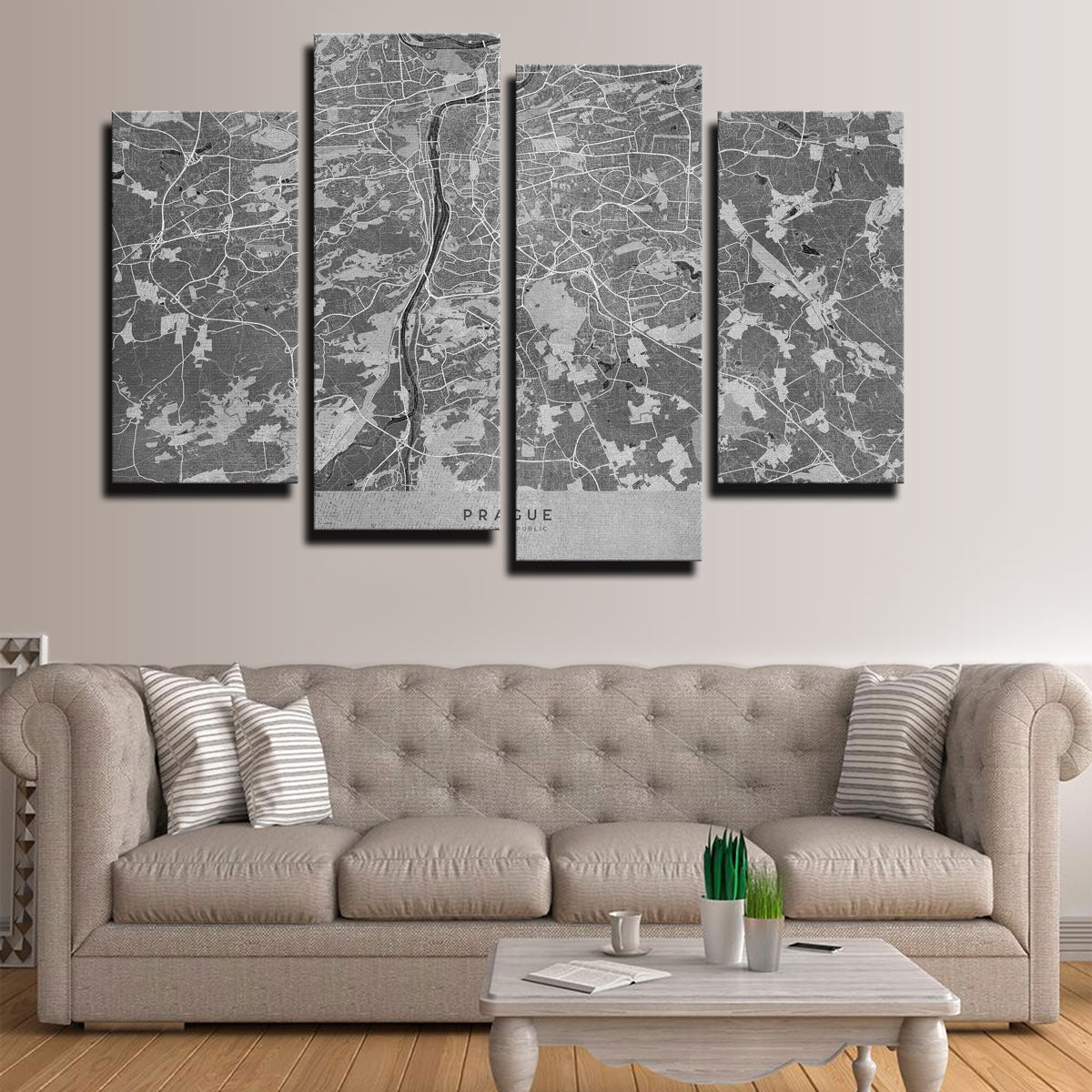 Stunning Prague Map 2 Wall Art for Your Home Decor