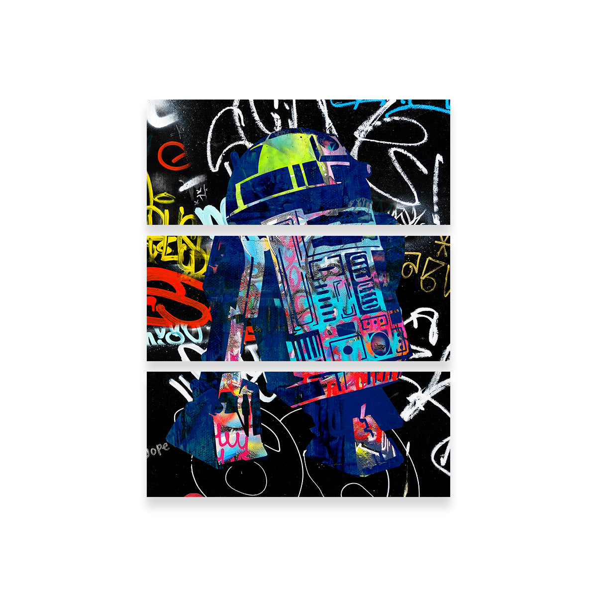 Eye - catching R2D2 Graffiti Wall Art by Stephen Chambers