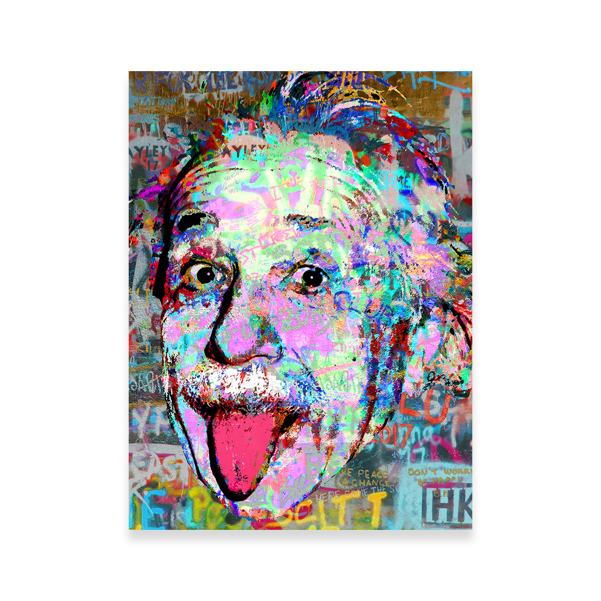 Stunning Einstein Heavy Graffiti Wall Art by Stephen Chambers