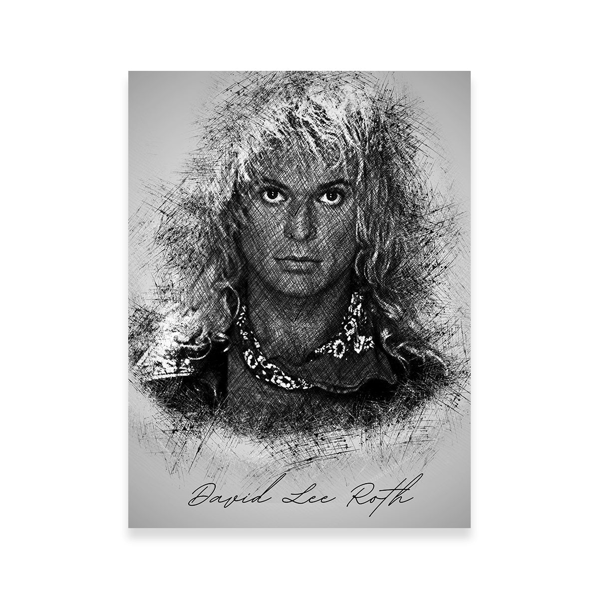 Unique David Lee Roth Sketch Wall Art for Home Decor
