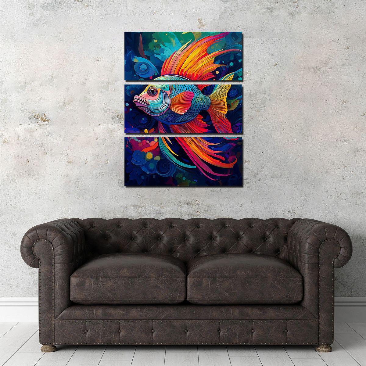 Stunning Abstract Fish Modern Art Wall Decor for Home