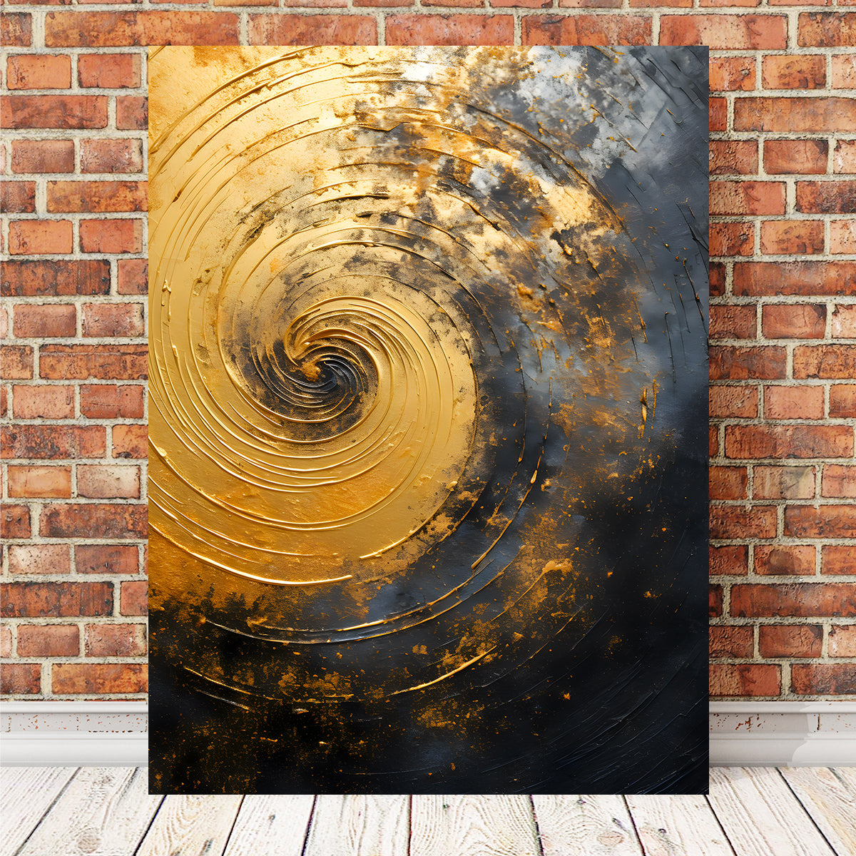 Abstract Black and Gold Geometric Shapes Wall Art for 8x Size Decor