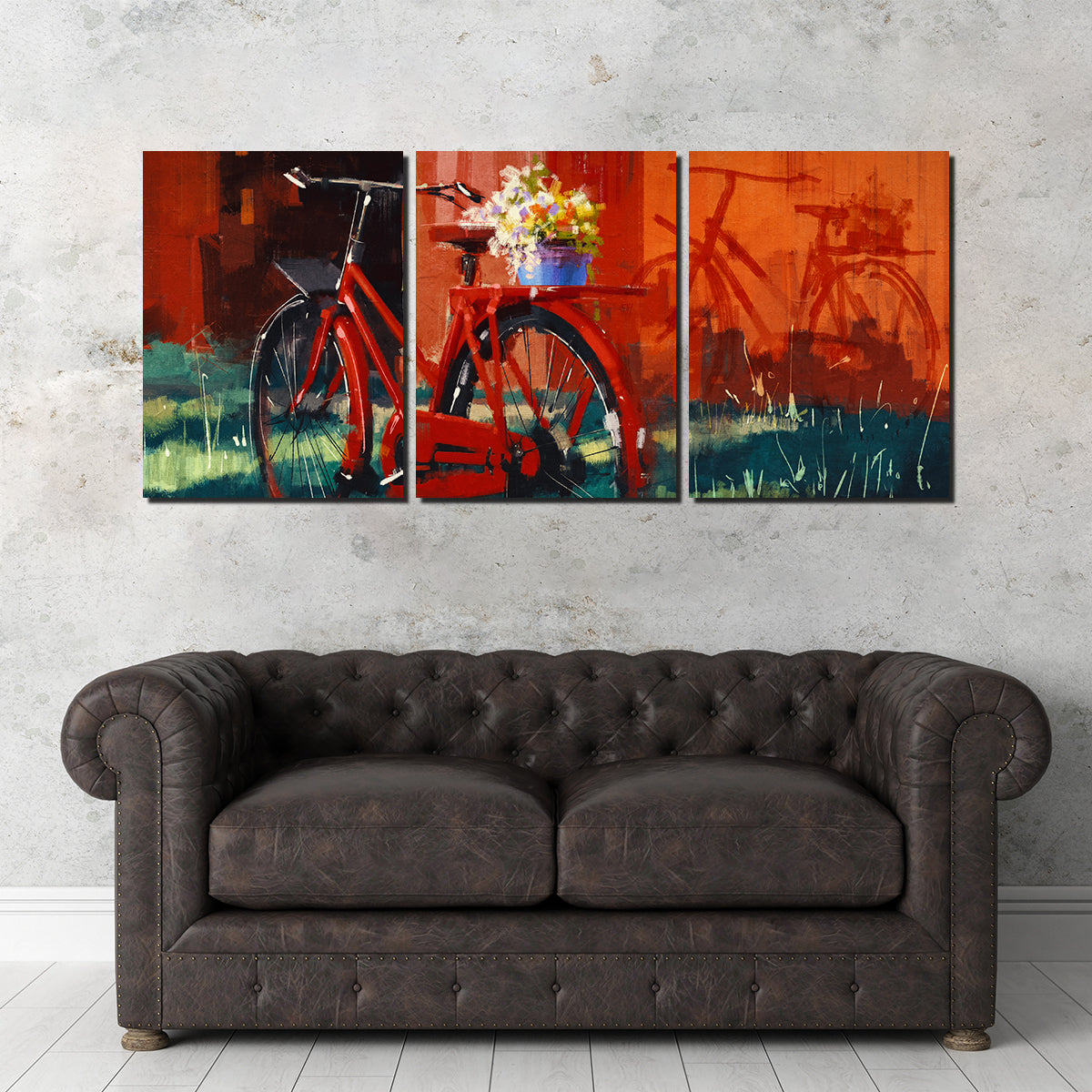 Exquisite Vintage Bicycle Wall Art Painting