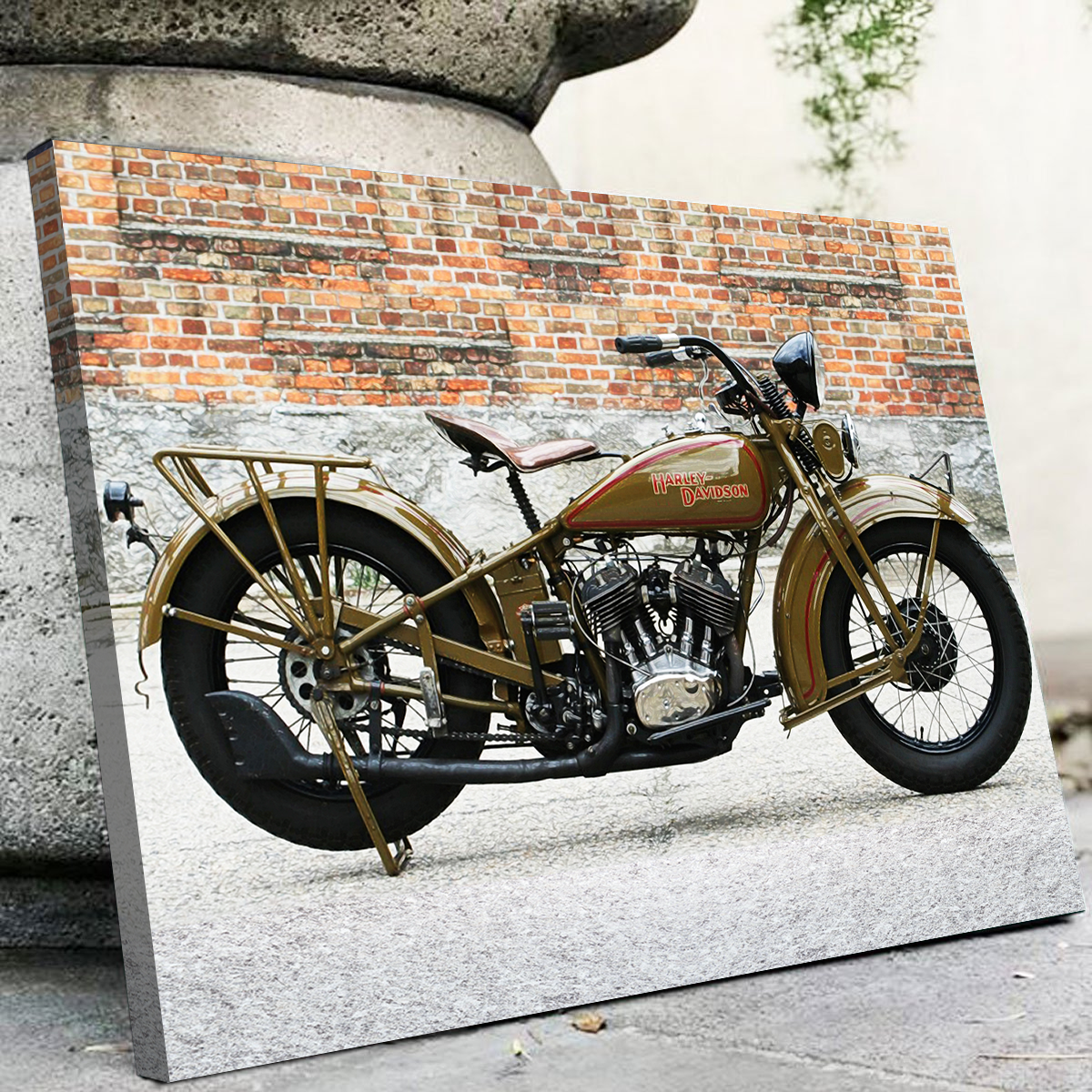 Authentic 1930's Harley Davidson Vintage Wall Art for Motorcycle Enthusiasts