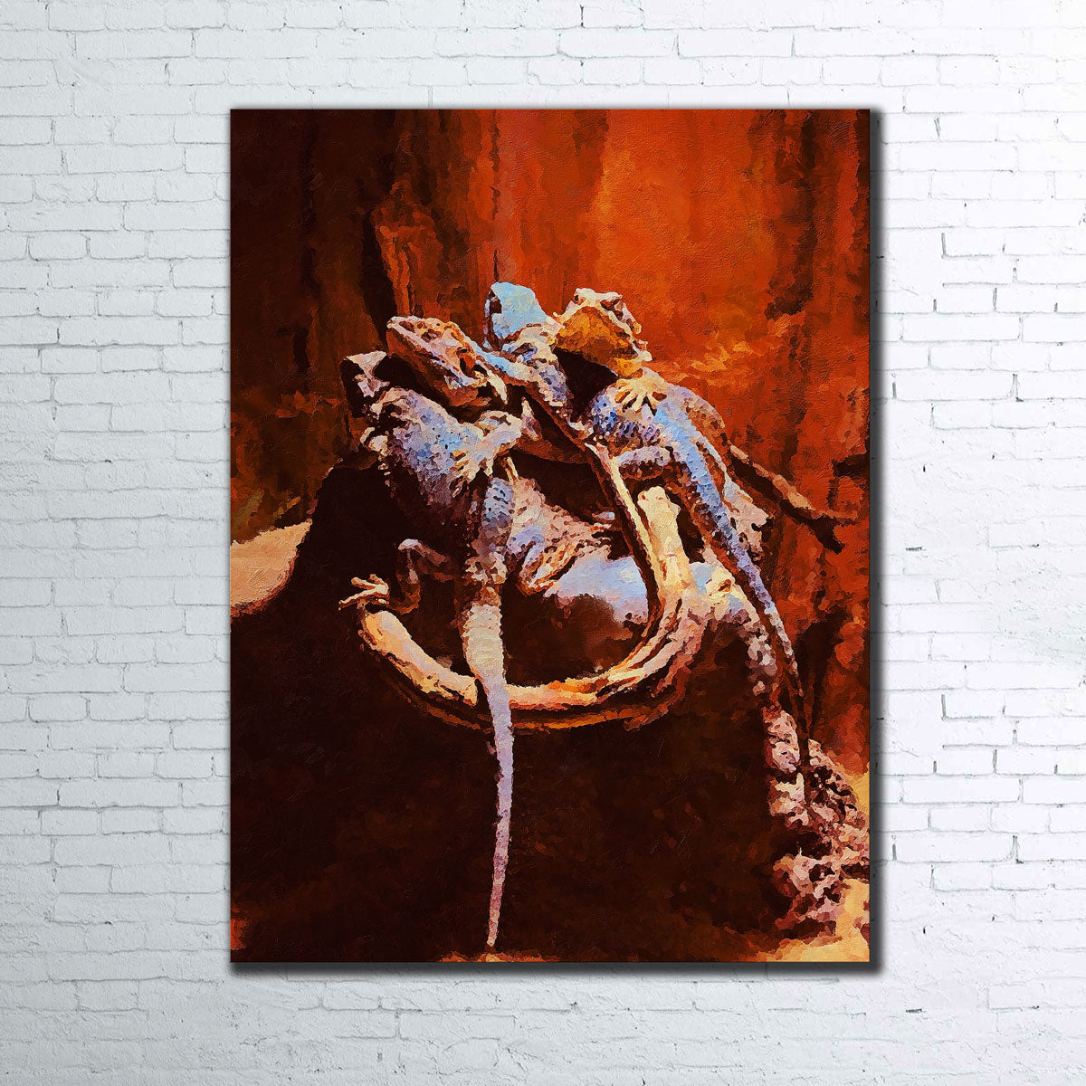 Gecko 2 Premium Painting Wall Art by Gab Fernando