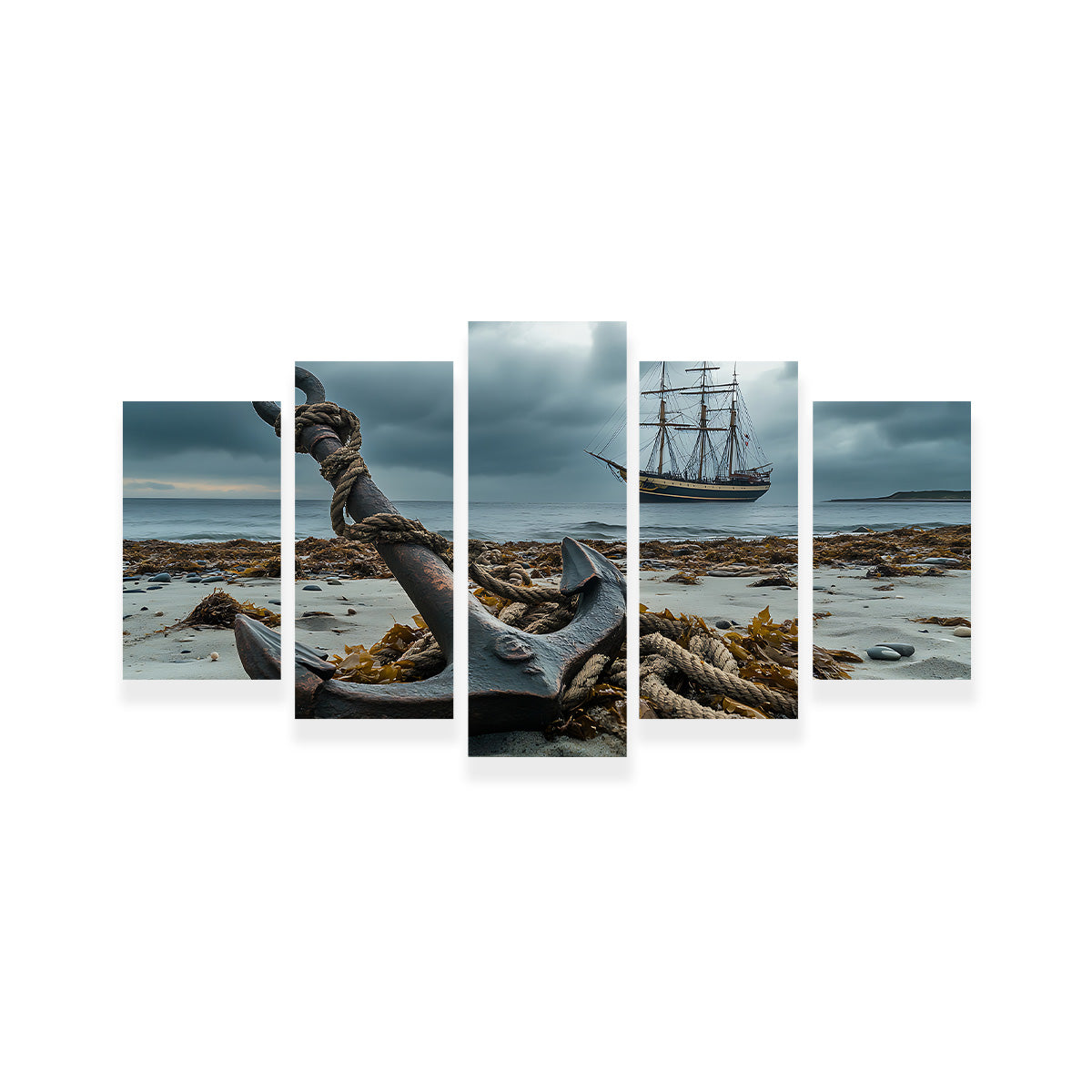 Stunning Rustic Anchor on Sandy Beach Wall Art for Coastal Decor