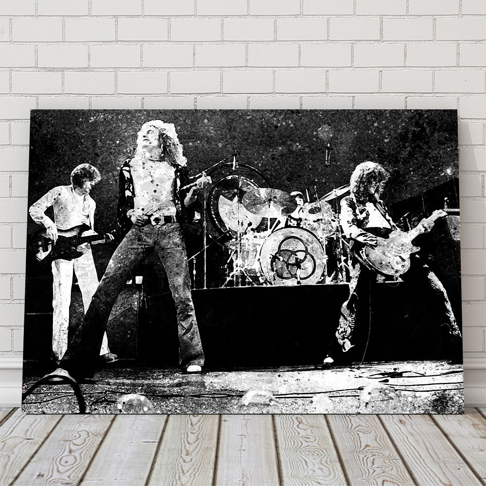 Live Led Zeppelin Stunning Grayscale Wall Art for Your Home