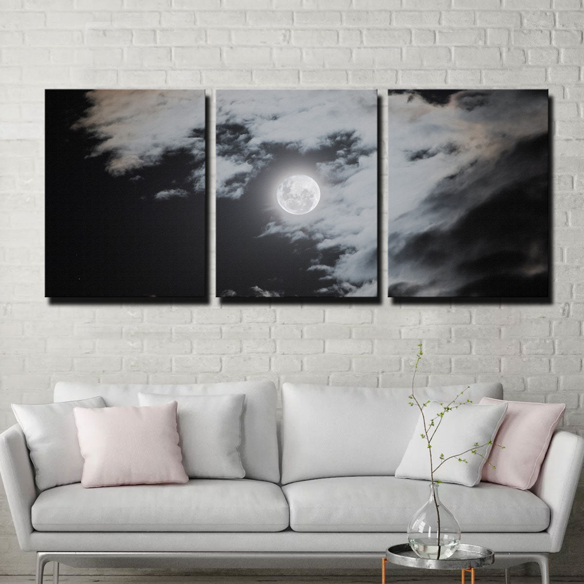 Stunning Full Moon Behind Clouds Wall Art by Sofia Leite Fonseca