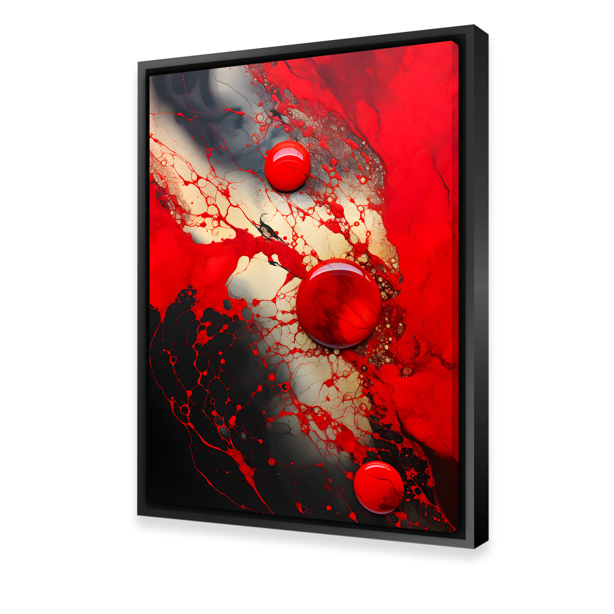 Eye - Catching Abstract Red and Black Shapes 9 Wall Art for Modern Spaces