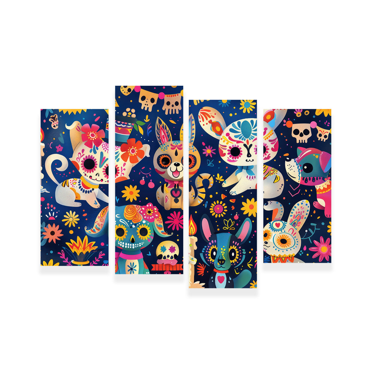 Eye - catching Day of the Dead Animals Wall Art for Home Decor