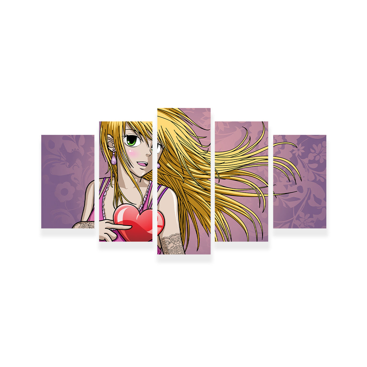Charming Girl Holding Heart Wall Art