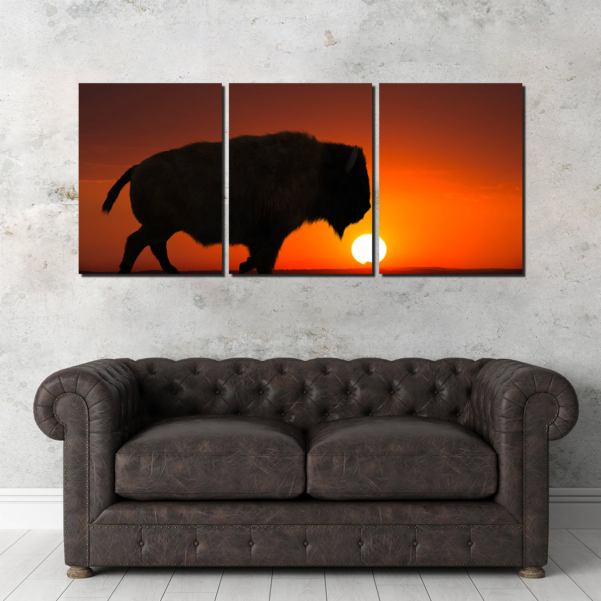 Stunning Bison at Sunset Wall Art for Your Home Decor
