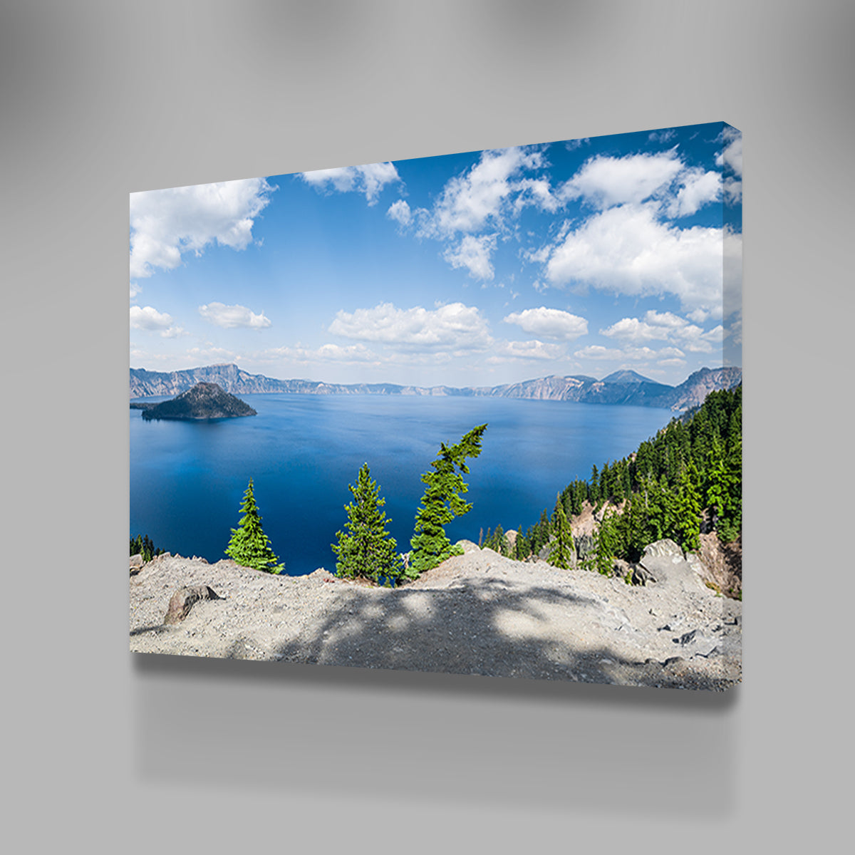 Stunning Blue Crater Lake Panorama Wall Art by Lucas Moore