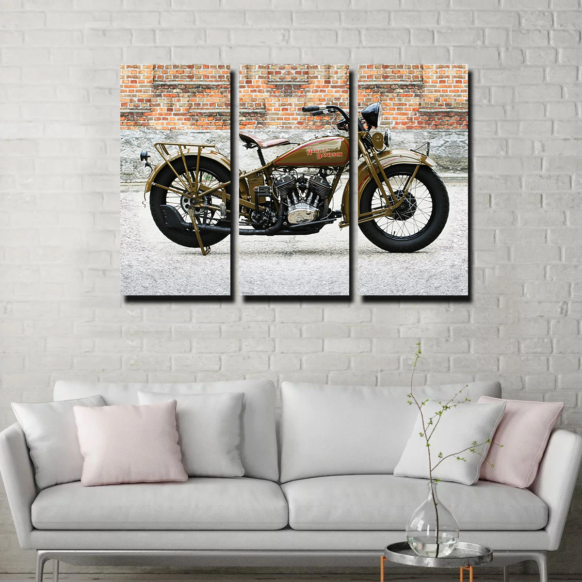 Authentic 1930's Harley Davidson Vintage Wall Art for Motorcycle Enthusiasts
