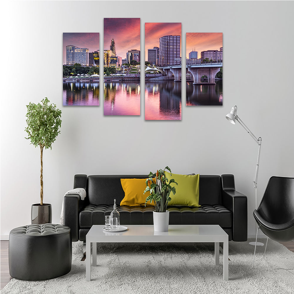 Stunning Hartford Skyline Wall Art - Museum Quality Canvas Print