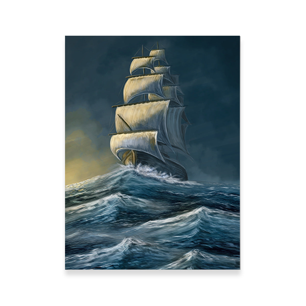Enchanting Galleon Under the Dark Sky Wall Art for Home Decor