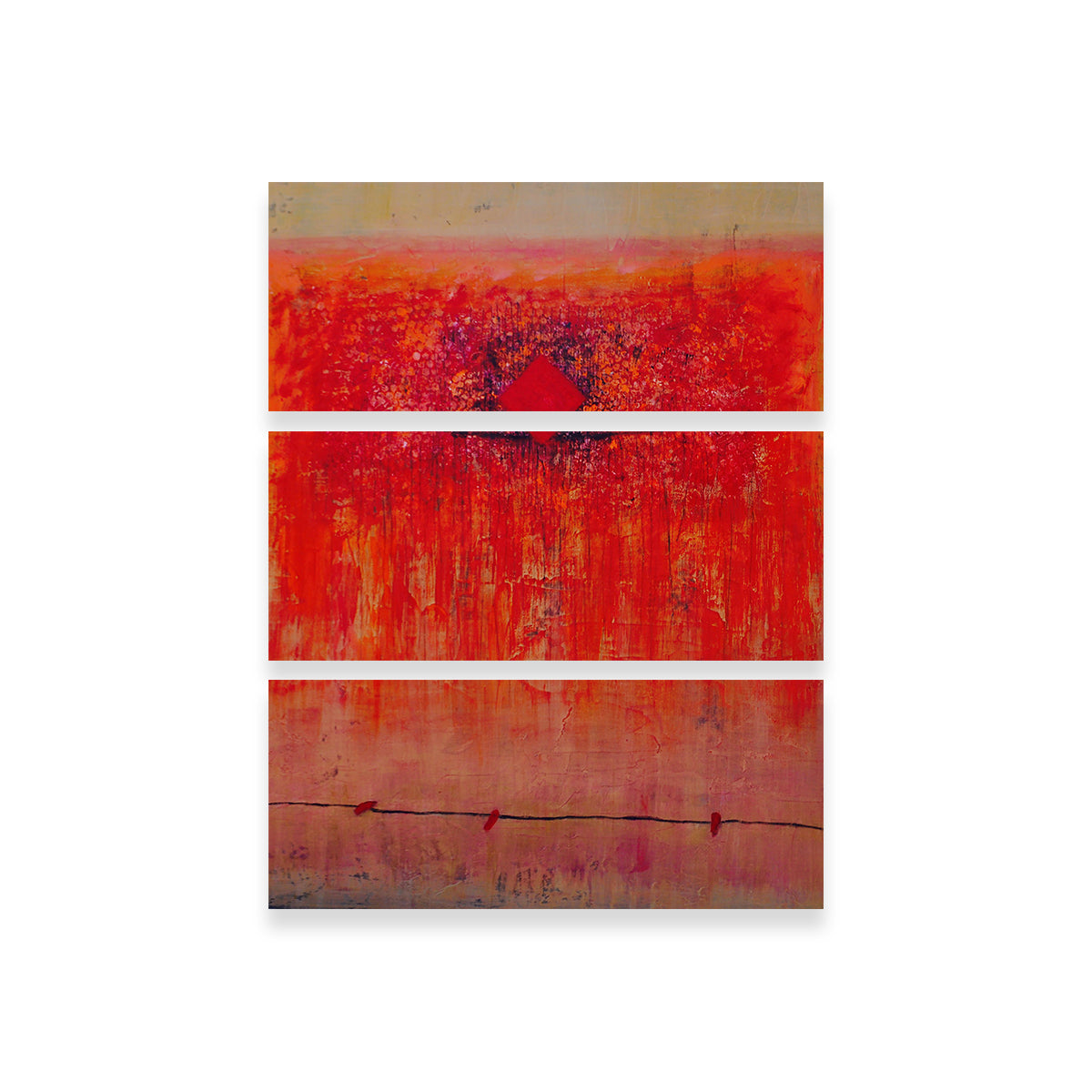 Gorgeous Red Diamond Wall Art by Peggy Hinaekian