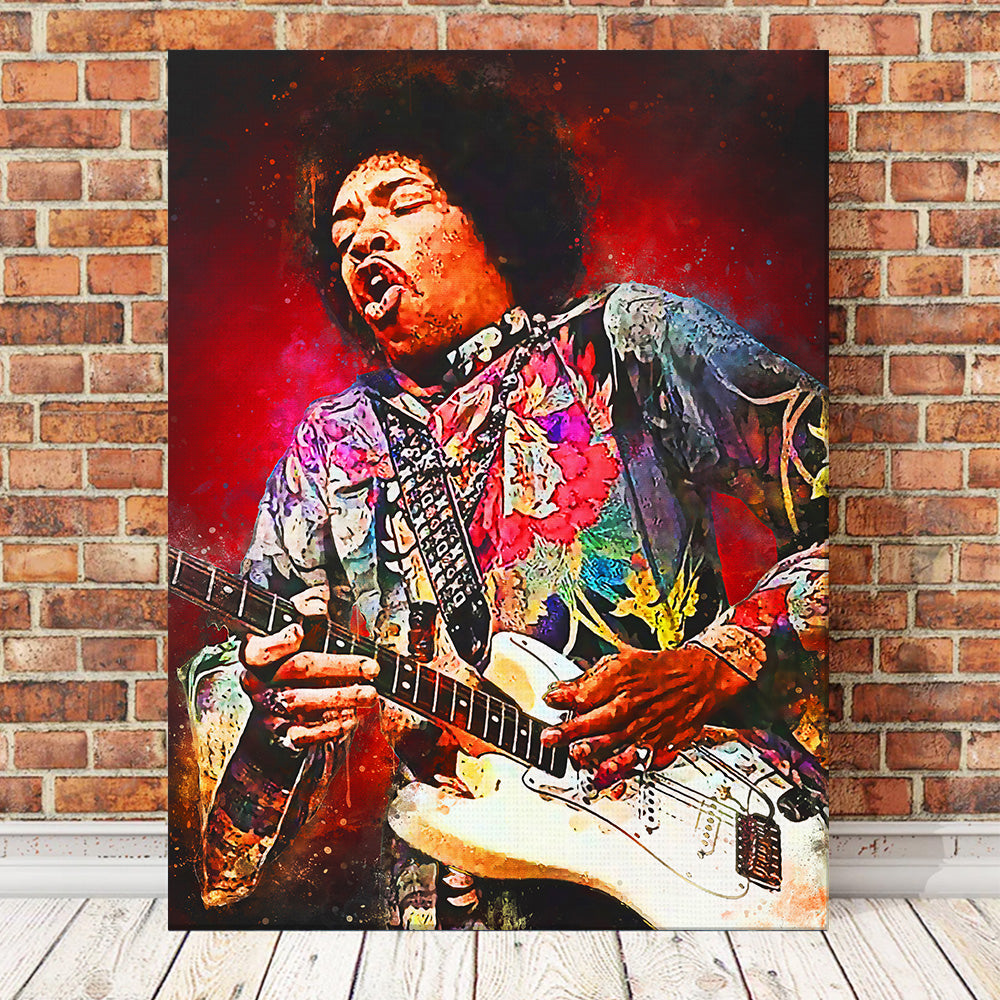 Jimi Hendrix Iconic Rockin Wall Art - Ideal for Music Lovers