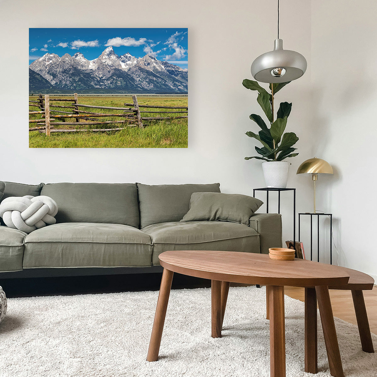 Stunning Grand Tetons and Corral Fence Wall Art for Your Home Decor