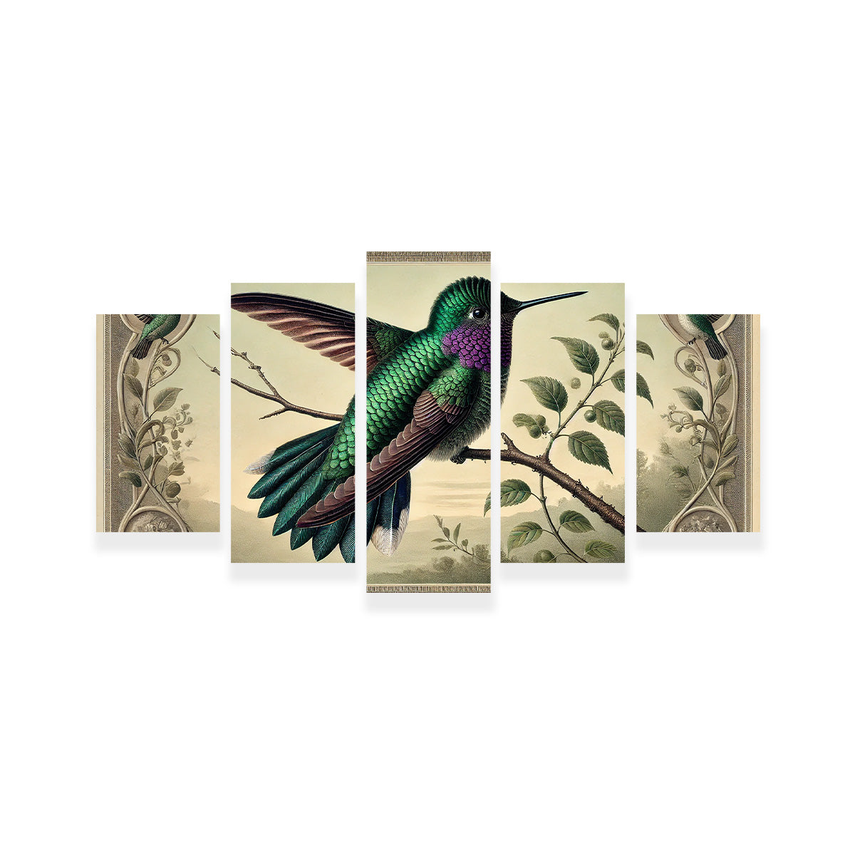 Stunning JJ Audubon's Style Hummingbird Print Wall Art for Home Decor