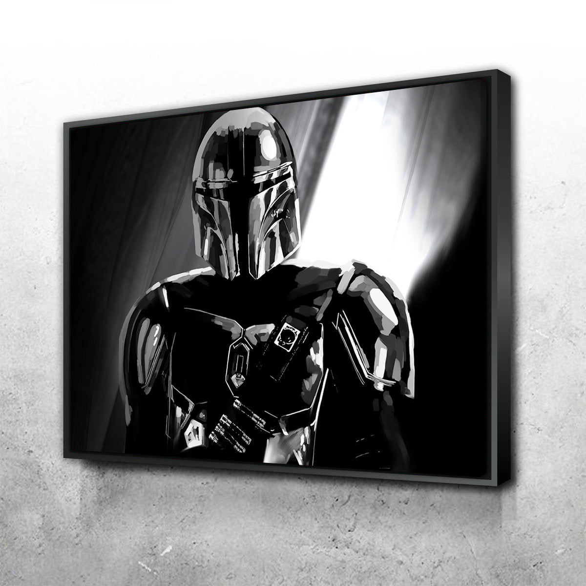 Stunning Grayscale Bounty Hunter Wall Art by Andy Brackpool