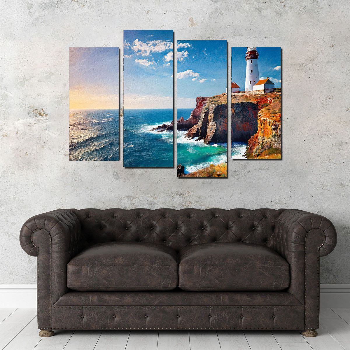 Stunning Lighthouse on the Cliffs Wall Art