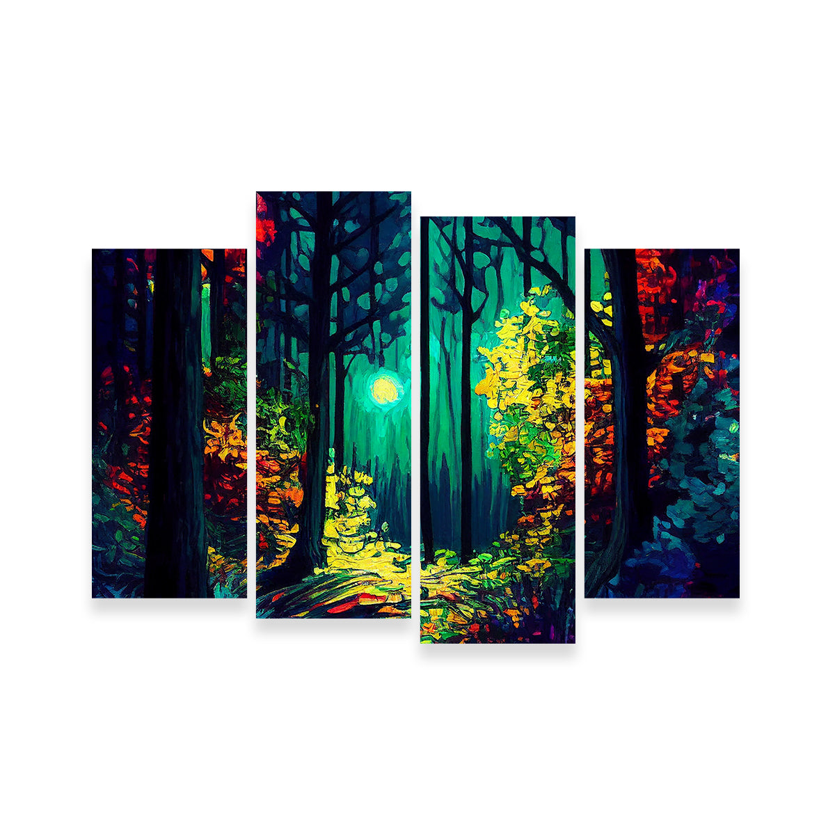 Enchanting Moon Through The Forest Wall Art - Museum Quality Decor