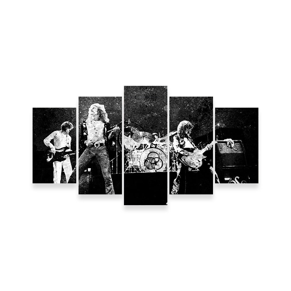 Live Led Zeppelin Stunning Grayscale Wall Art for Your Home