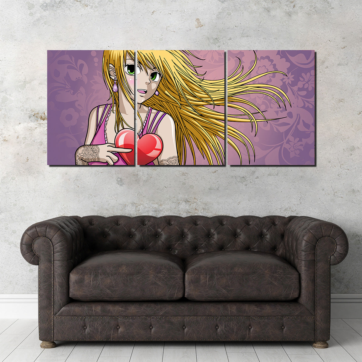 Charming Girl Holding Heart Wall Art