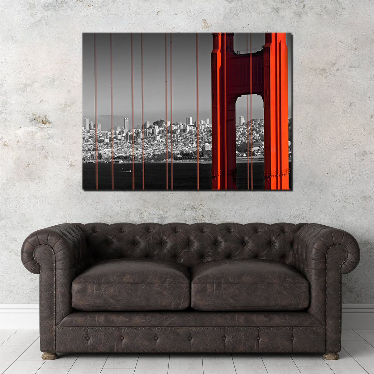 Stunning Golden Gate Bridge - Panoramic Downtown View Wall Art by Melanie Viola