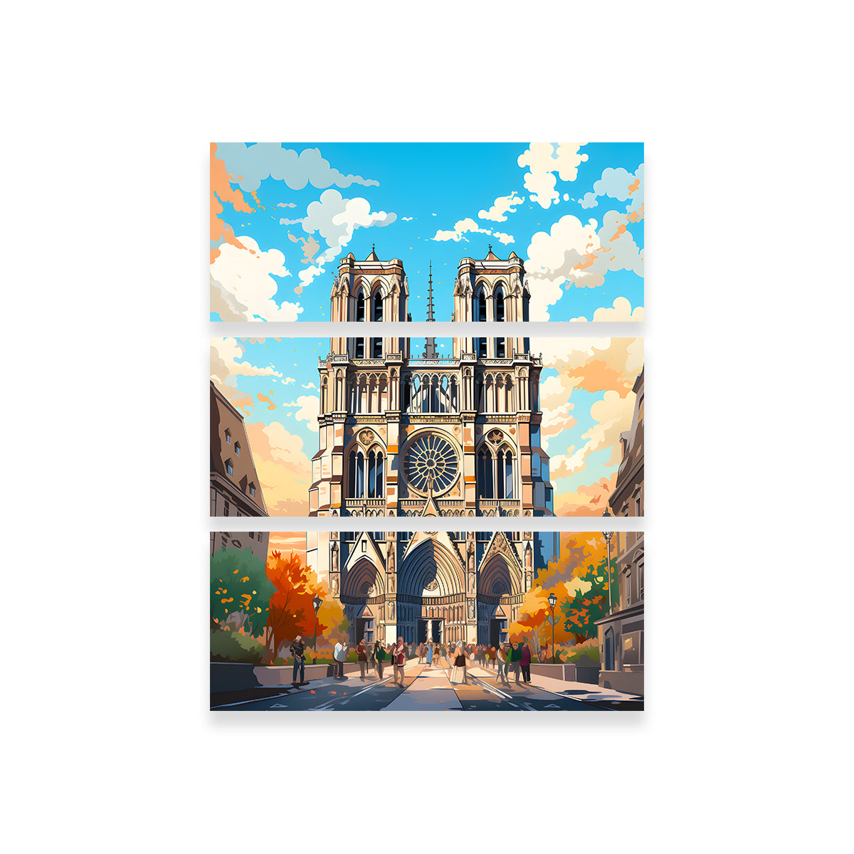 Stunning France - Notre Dame Cathedral Wall Art by Valth Graphics