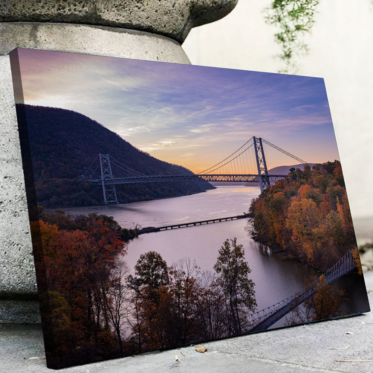 Stunning Purple Heart Bridge Wall Art by Dennis Maida
