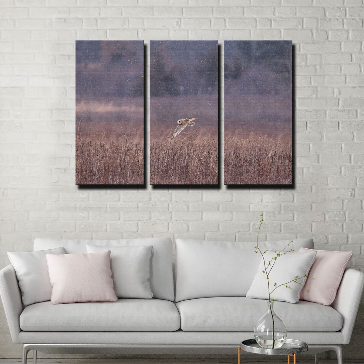 Stunning Owl in the Snow Wall Art by Dennis Maida