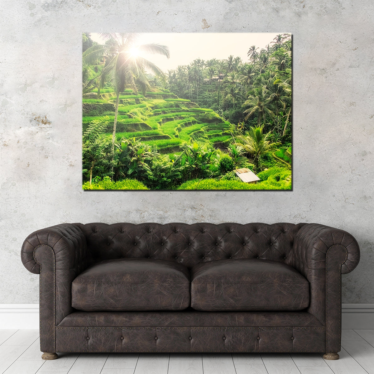 Tegallalang Wall Art - Premium Handmade Canvas with Sustainable Pine Wood Frames