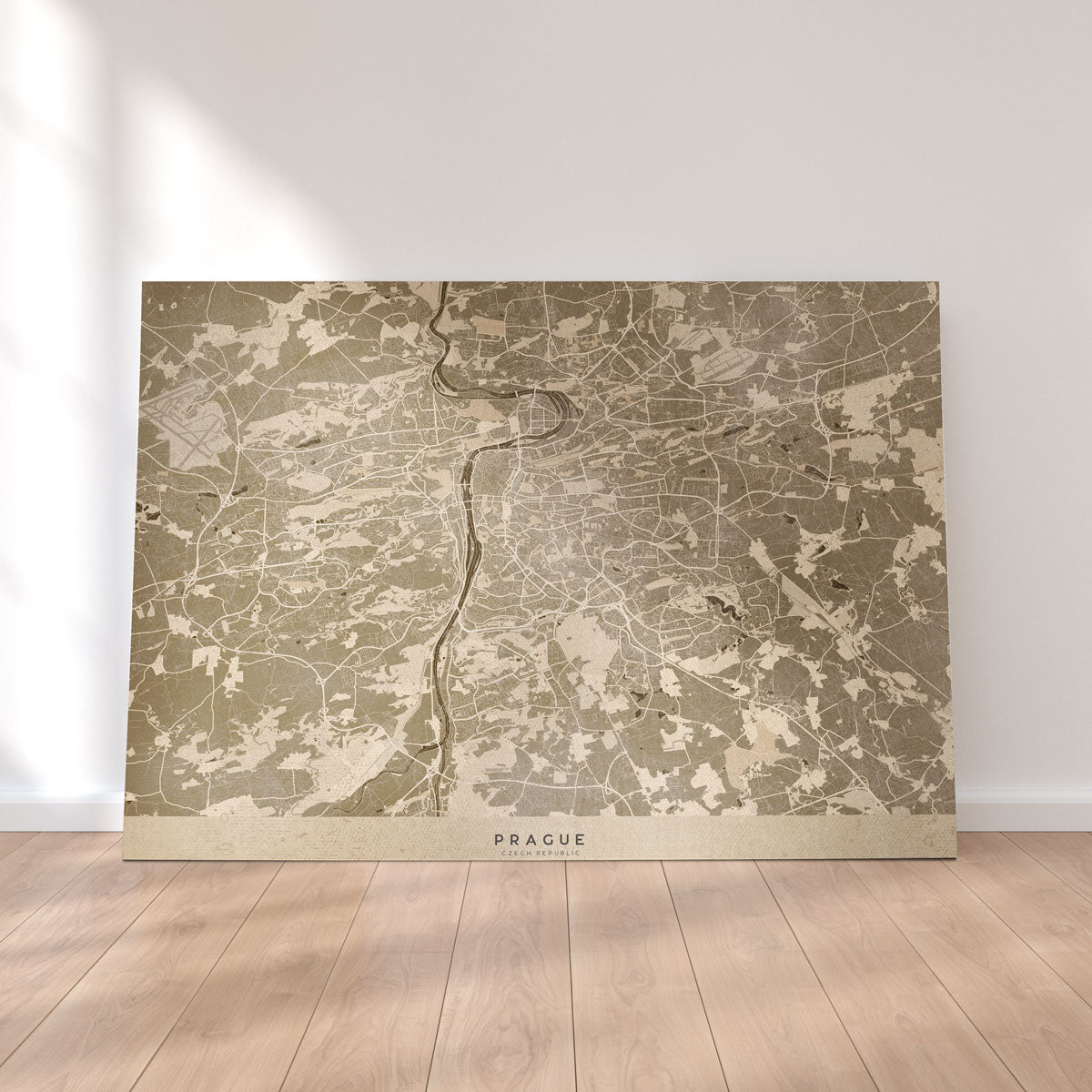 Prague Map Wall Art - Stunning Handmade Canvas Print