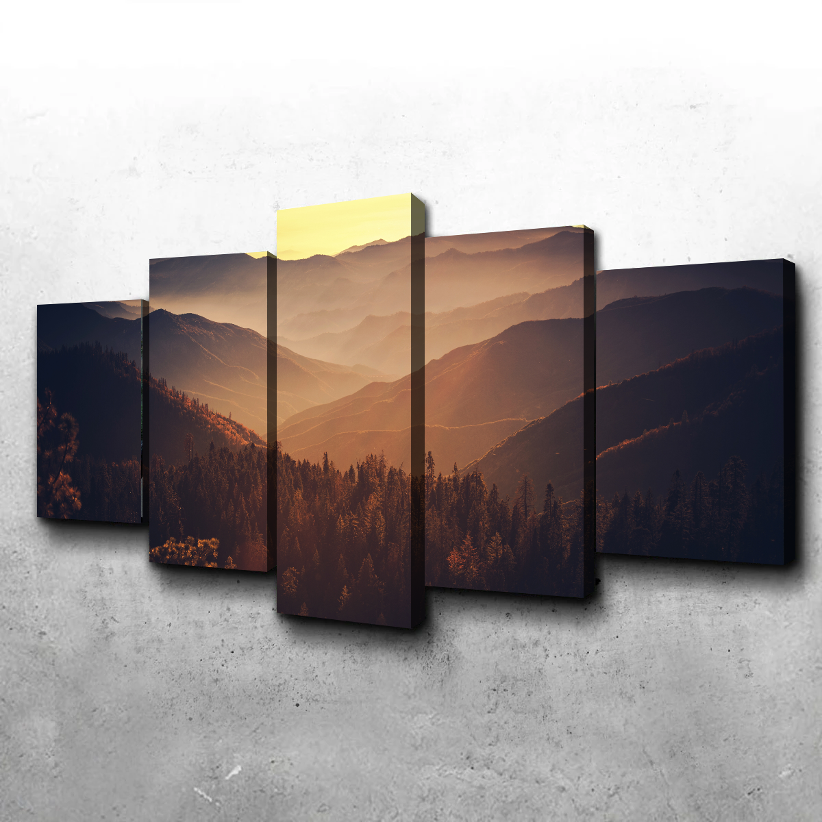 Breathtaking Scenic Sunset Wall Art of Sierra Nevada Mountains