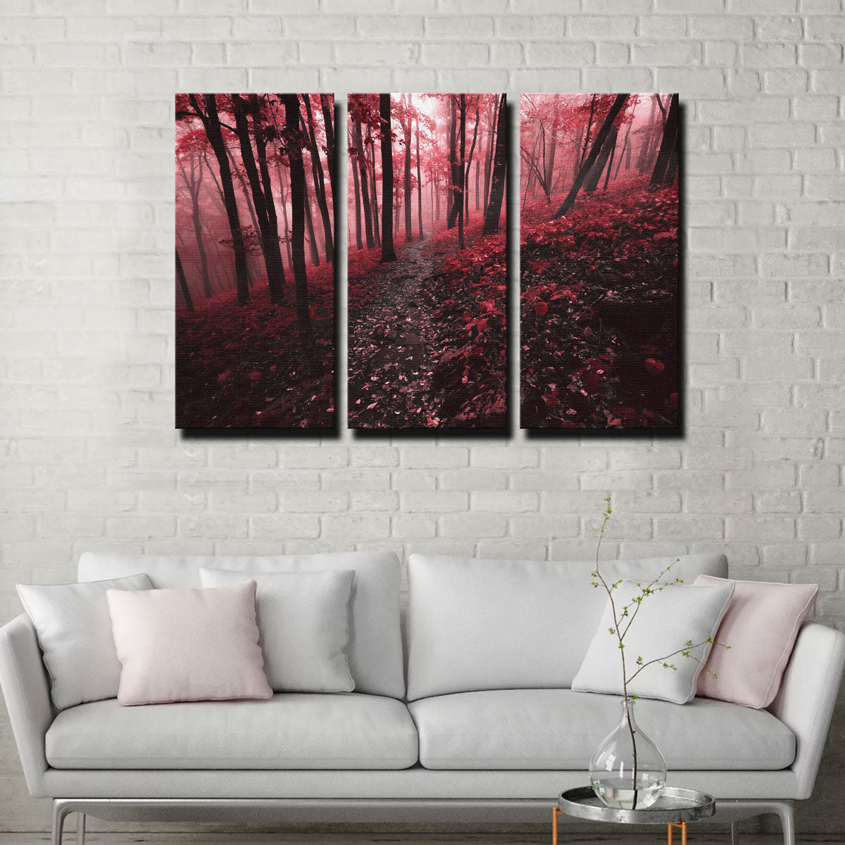 Stunning Red Forest Wall Art by Lucas Moore