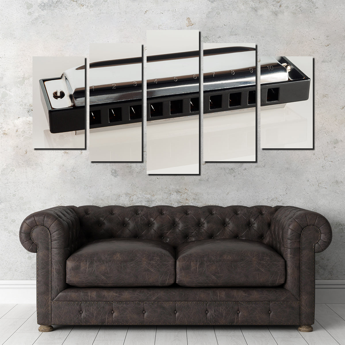 Harmonica Wall Art - Stunning Sustainable Pine Wood Frame Canvas