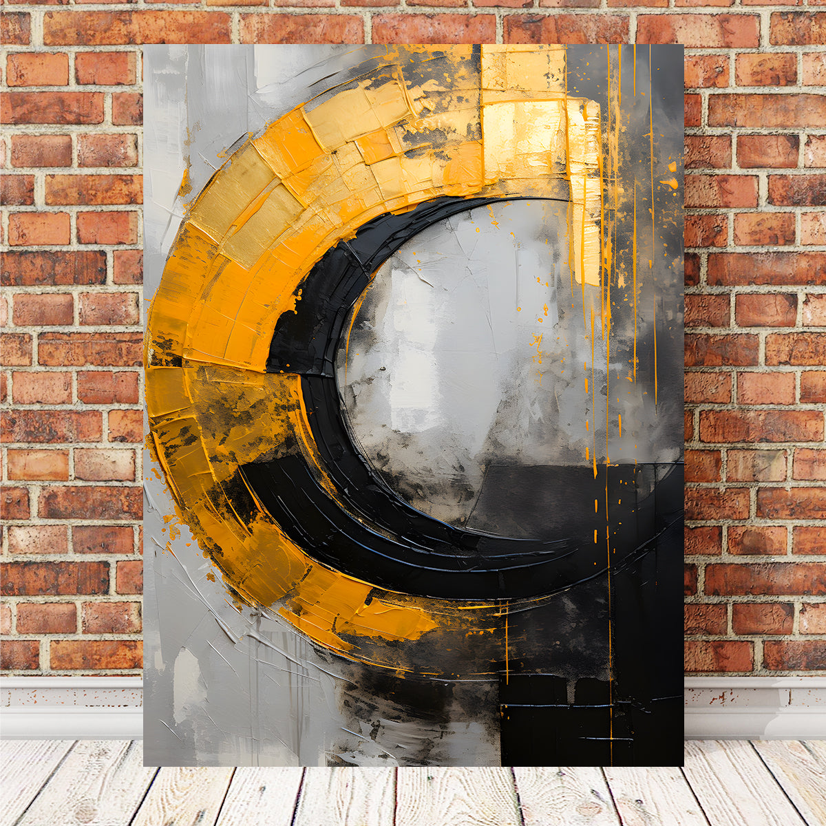 Abstract Black and Gold Shapes Wall Art - 10 Pieces - Valth Graphics