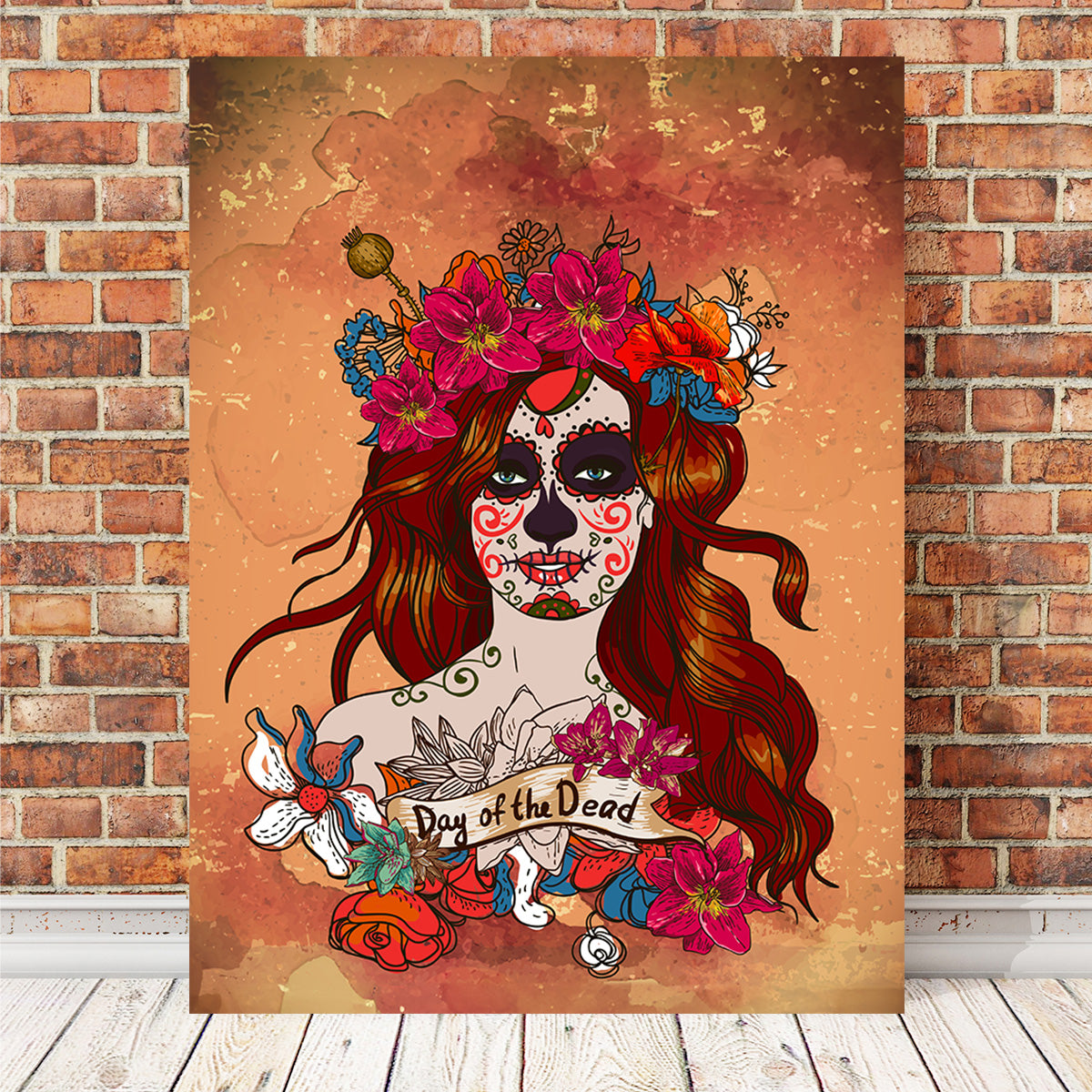 Stunning Girl With Sugar Skull Wall Art for Your Home Decor