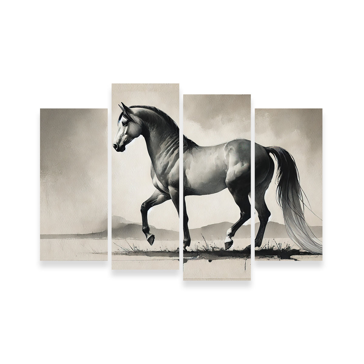 Exquisite Ink Wash Horse Wall Art for Stunning Home Decor